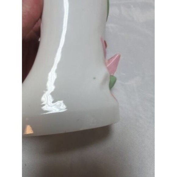 Vintage Goldfish Beta Fish Curve Ceramic Vase 6" Pink Green Made In China - Picture 10 of 11